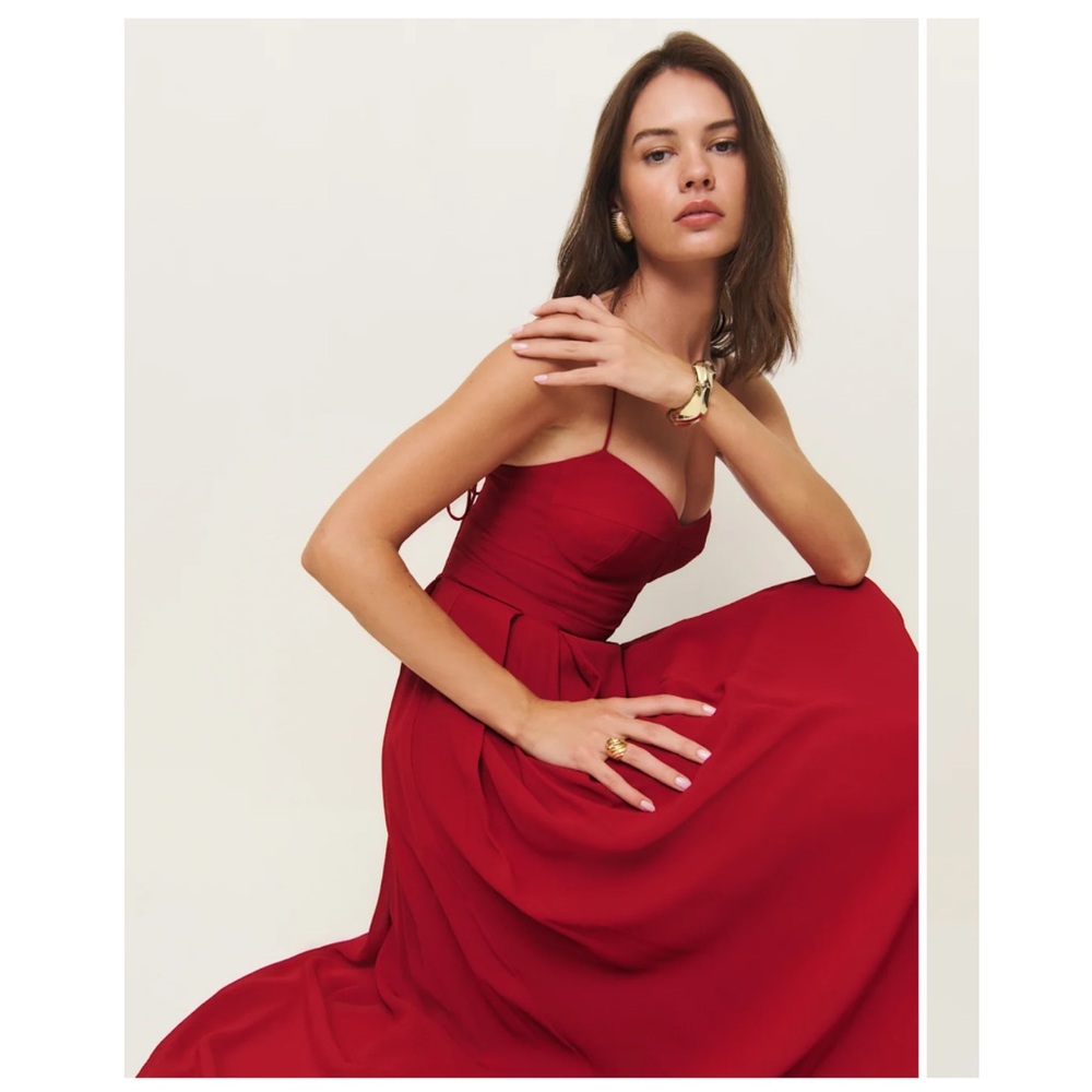Reformation Red Midi Dress